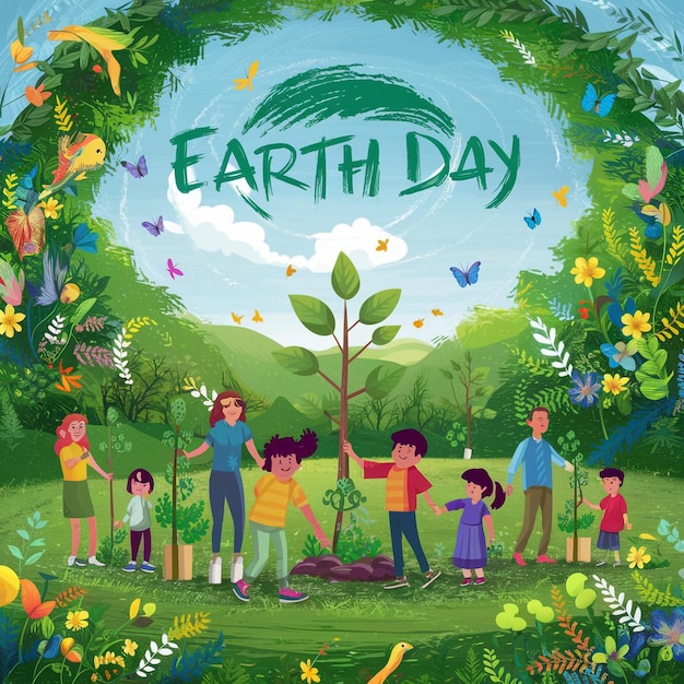 illustrazione del giorno della terra su sfondo bianco