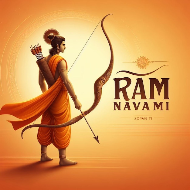 illustrazione del giorno di Ram Navami con vettore freccia e arco