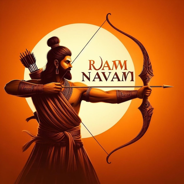 illustrazione del giorno di Ram Navami con vettore freccia e arco