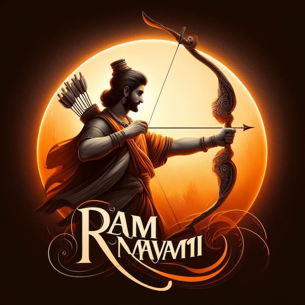 illustrazione del giorno di Ram Navami con vettore freccia e arco