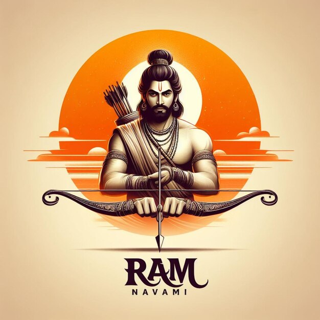 illustrazione del giorno di Ram Navami con vettore freccia e arco