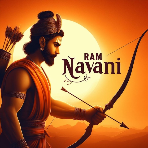 illustrazione del giorno di Ram Navami con vettore freccia e arco