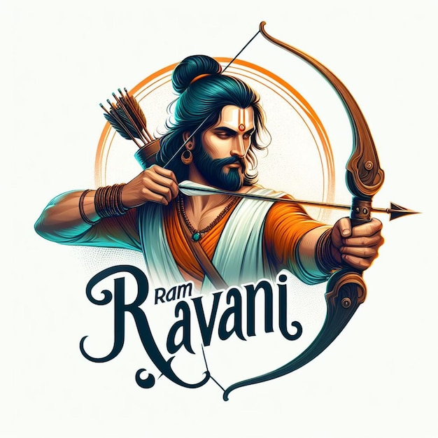 illustrazione del giorno di Ram Navami con vettore freccia e arco