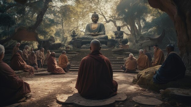 illustrazione del giorno vesak al tample 3d realistico