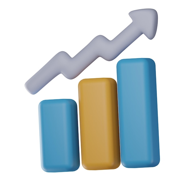 Illustrazione del grafico di crescita 3D