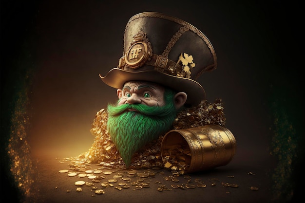 illustrazione del leprechaun verde del giorno di San Patrizio