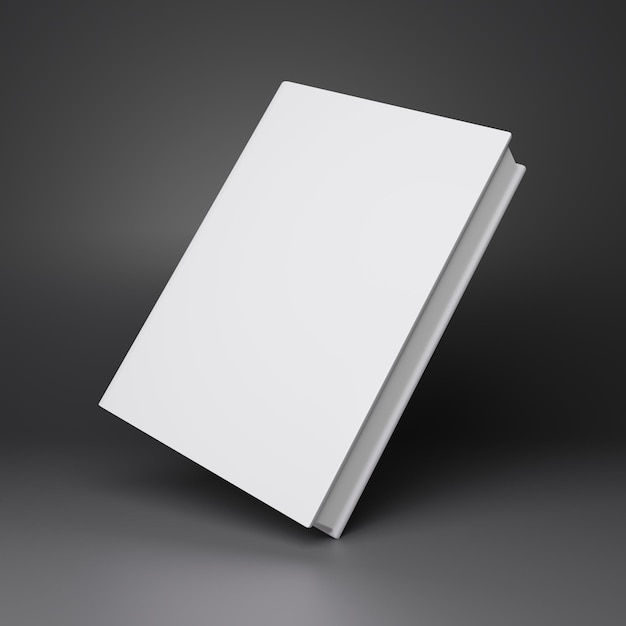 Illustrazione del libro 3d Libro bianco isolato su sfondo nero