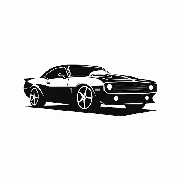 illustrazione del logo moderno e minimalista del vettore nero della muscle car