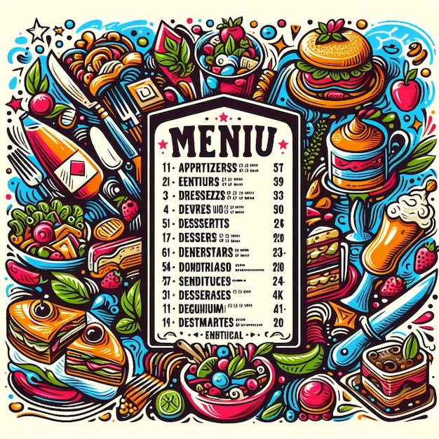 illustrazione del menu alimentare