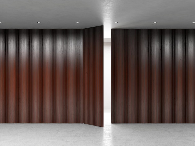 Illustrazione del mockup della stanza degli interni luminosi minimi moderni di lusso di grandi dimensioni Rendering 3D