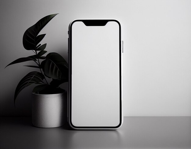 Illustrazione del mockup dello schermo dello smartphone creata con l'intelligenza artificiale generativa