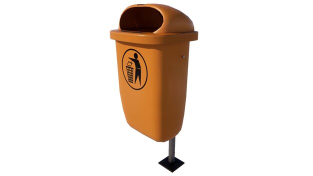 Illustrazione del modello 3D del bidone della spazzatura