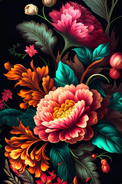 Illustrazione del modello di fiore di arte astratta, progettazione artistica del fondo di bellezza