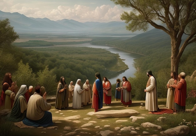 Illustrazione del paesaggio biblico