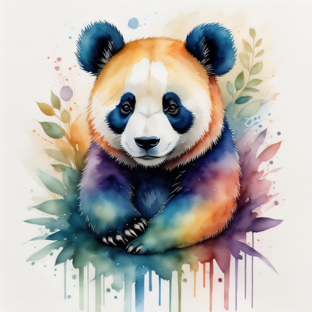 Illustrazione del panda dell'acquerello Bellissimo panda dell'acquerello Arte dell'acquerello Panda carino dell'acquerello 6