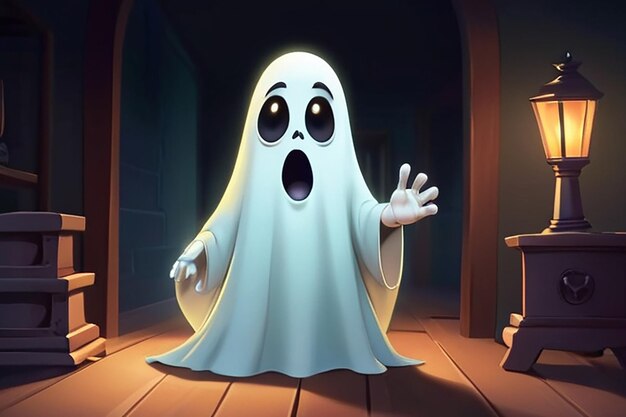 Illustrazione del personaggio dei cartoni animati Ghost Hunter