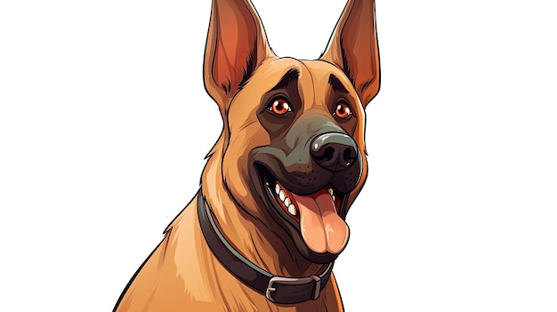 Illustrazione del personaggio dei cartoni animati giocoso belga Malinois