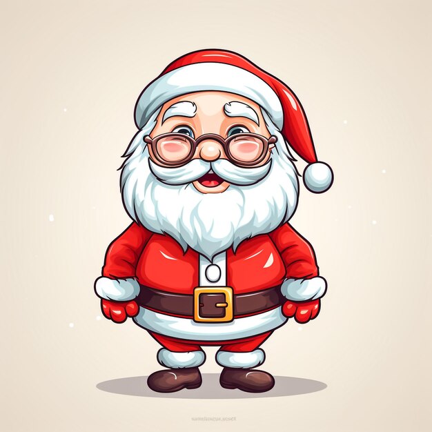 Illustrazione del personaggio dei cartoni animati realistico di Babbo Natale 3D