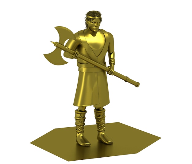 Illustrazione del personaggio del guerriero di rendering 3D