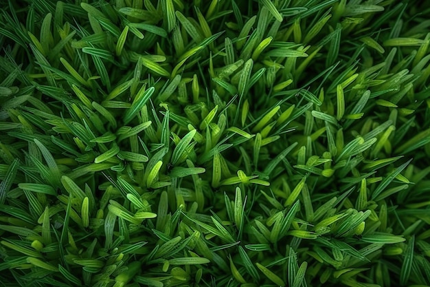 Illustrazione del primo piano sfondo verde erba IA generativa