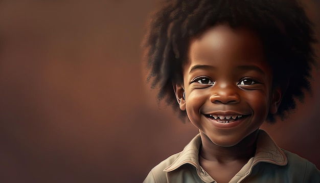 Illustrazione del ragazzino afroamericano di IA generativa