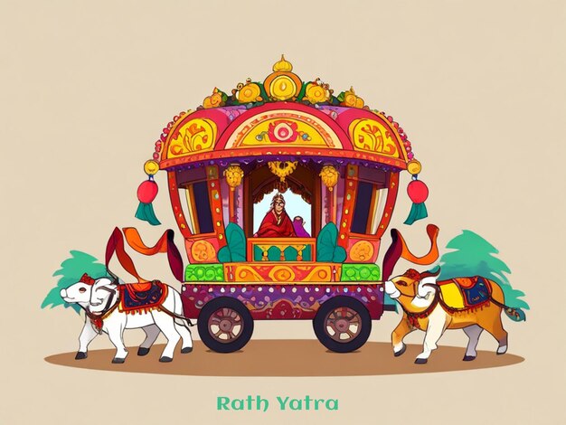 illustrazione del rath yatra piatto