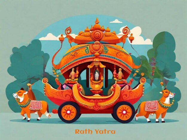 illustrazione del rath yatra piatto