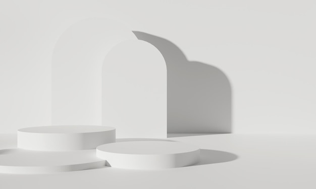 Illustrazione del rendering 3d del prodotto mockup di visualizzazione artistica del piedistallo astratto di sfondo