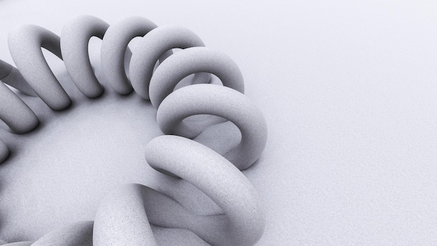 Illustrazione del rendering 3D della forma geometrica a spirale astratta