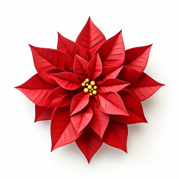 illustrazione del rendering 3D di Poinsettia di una pianta di stella di Natale pres