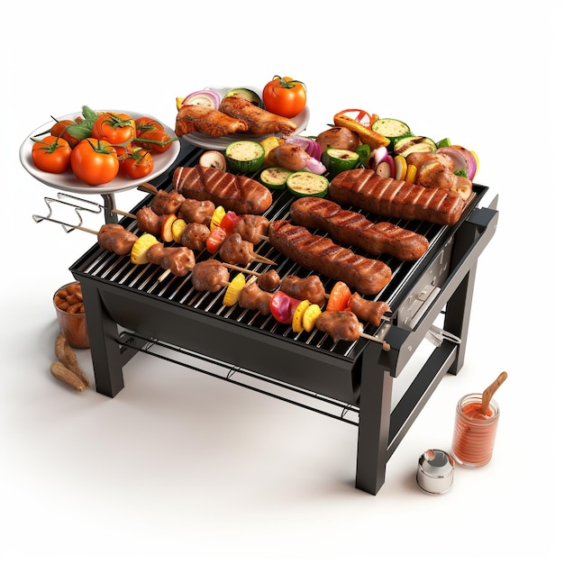 illustrazione del rendering BBQ Grill3D di un barbecue