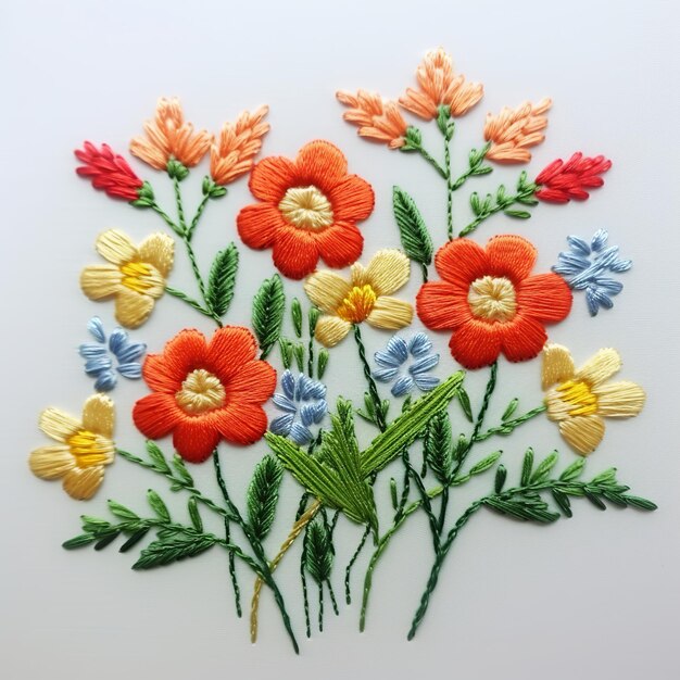 illustrazione del ricamo a mano Flower Stitch Easy 7 Seven Type