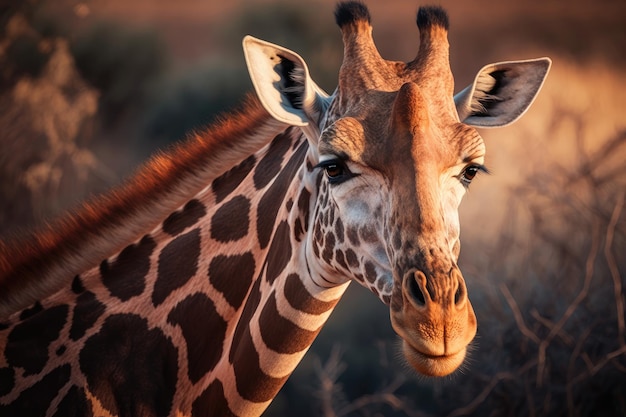 Illustrazione del ritratto della giraffa IA generativa