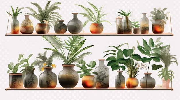 illustrazione del set di raccolta delle piante
