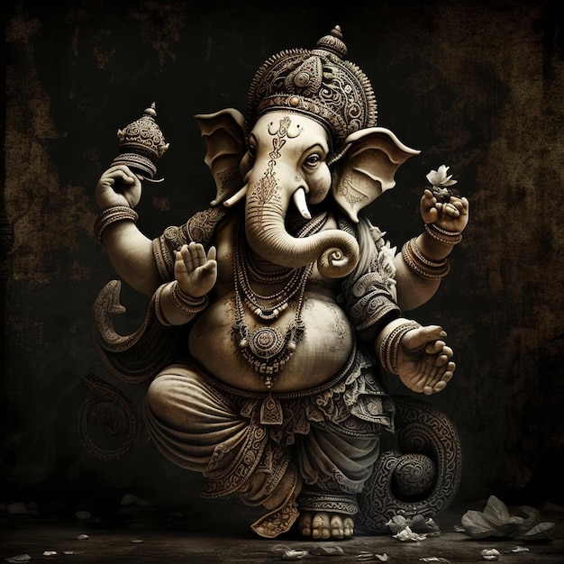 Illustrazione del signore Ganesha per ganesh chaturthi Generativo ai