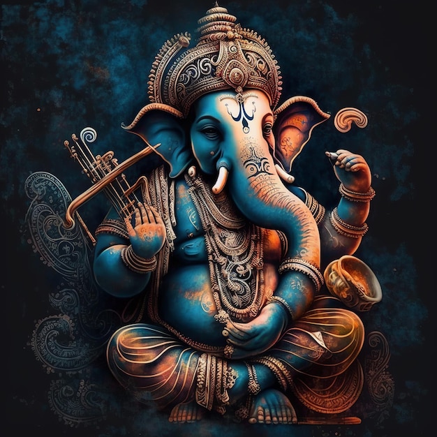 Illustrazione del signore Ganesha per ganesh chaturthi Generativo ai