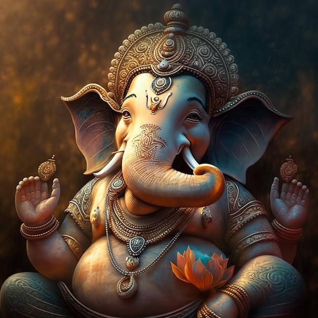 Illustrazione del signore Ganesha per ganesh chaturthi Generativo ai