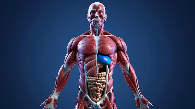 Illustrazione del sistema muscolare nel corpo umano