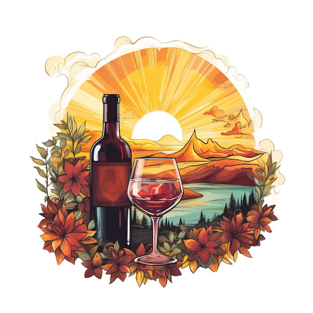 illustrazione del sole del vino