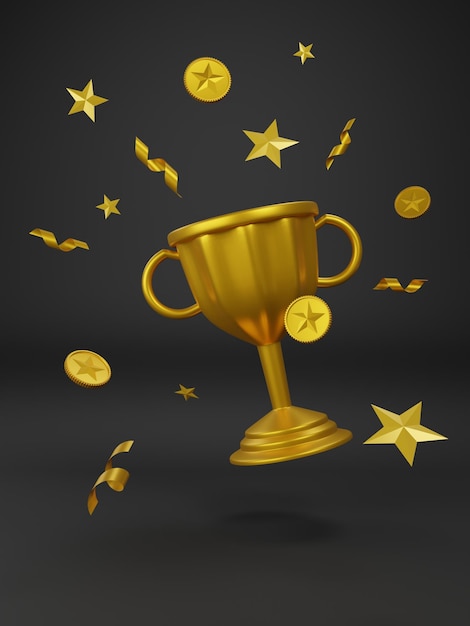 Illustrazione del trofeo d'oro Rendering 3D