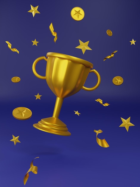 Illustrazione del trofeo d'oro Rendering 3D