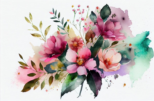 Illustrazione dell'acquerello dei fiori