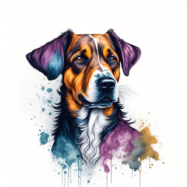 Illustrazione dell'acquerello del cane di vettore