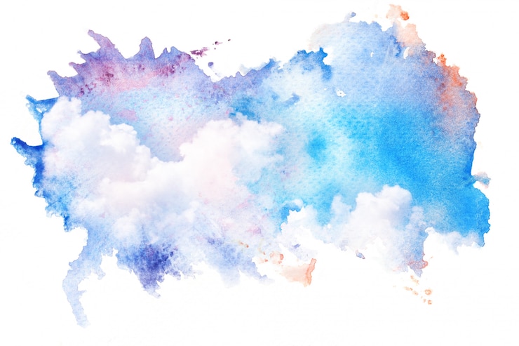 Foto illustrazione dell'acquerello del cielo con la nuvola.