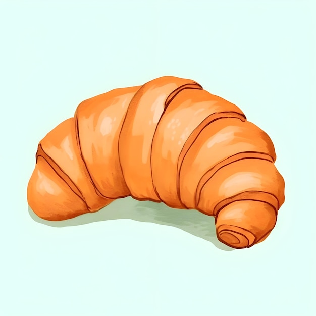 Illustrazione dell'acquerello del croissant in stile minimalista