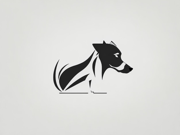 Illustrazione dell'acquerello del logo della pittura digitale disegnata dalla testa del cane lupo AI generativa
