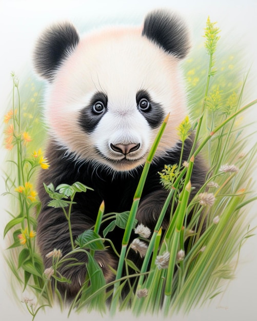 Illustrazione dell'acquerello del panda