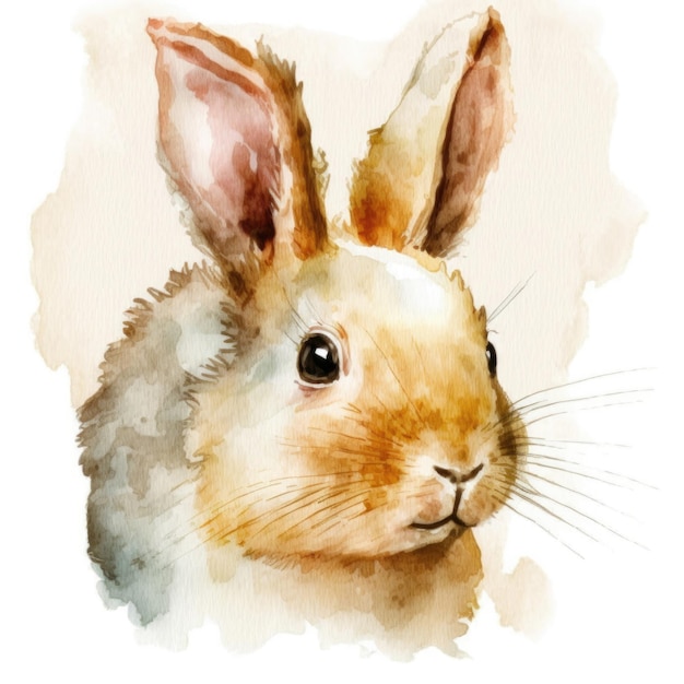 Illustrazione dell'acquerello del simpatico coniglio marrone