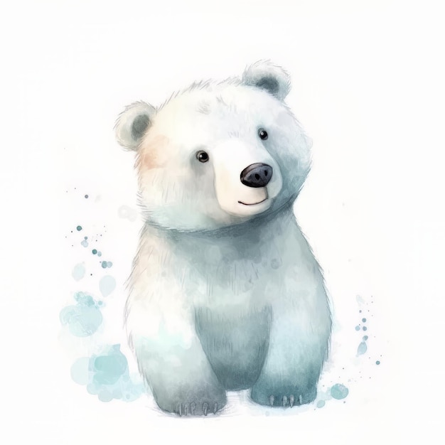 Illustrazione dell'acquerello dell'orso polare