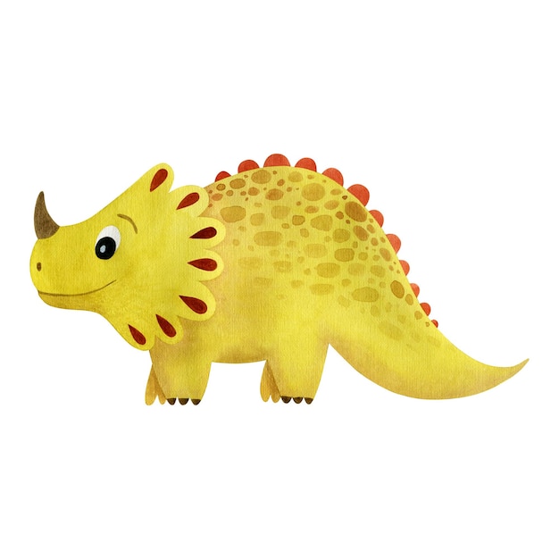 Illustrazione dell'acquerello di dinosauro carino